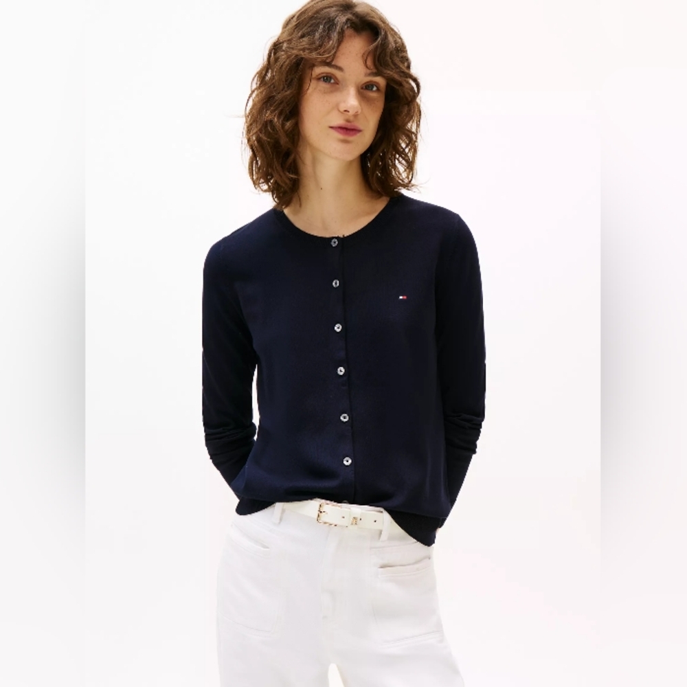 Tommy Hilfiger Navy Button Up Cardigan Top